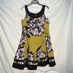 Kim Rogers Floral Dress in Olive and Black